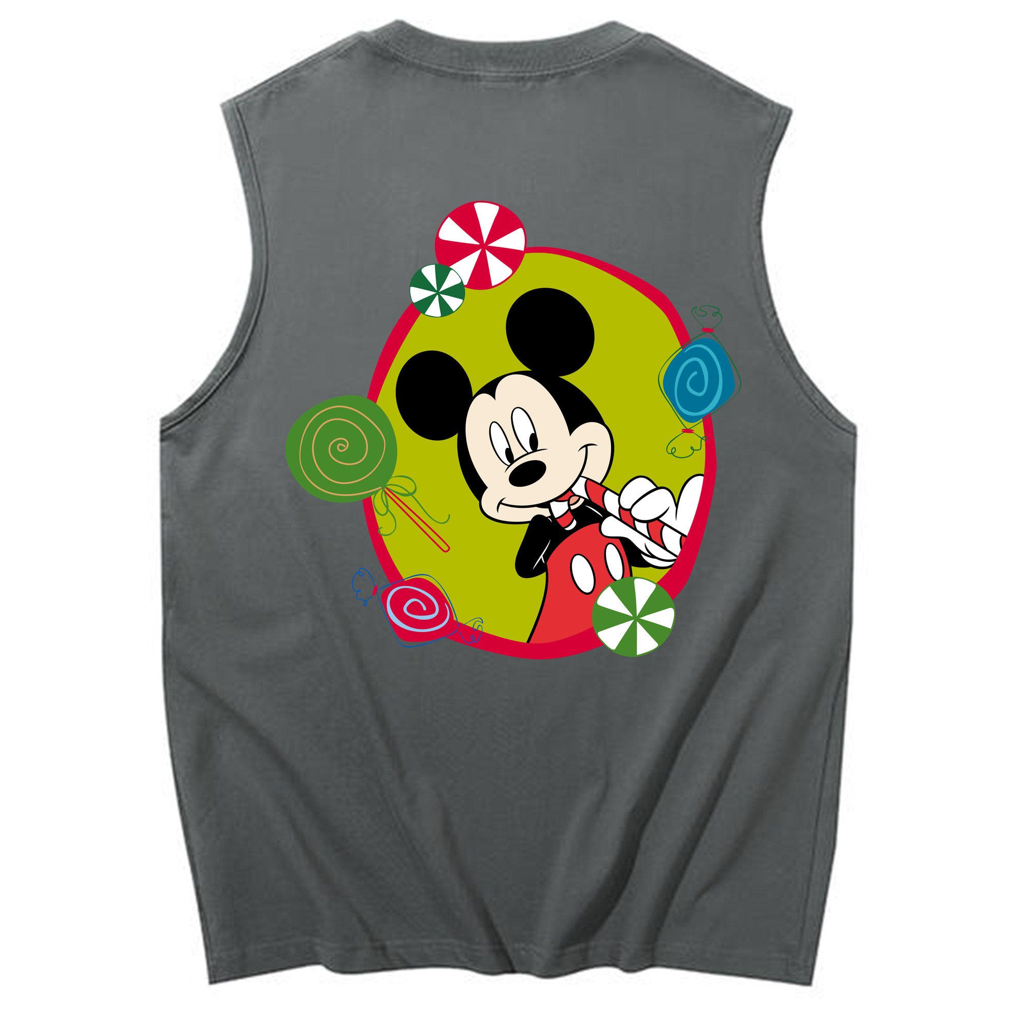 ミッキーマウス Mickey Mouse コットン100％タンクトップ（背面プリント）
